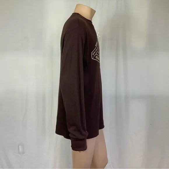 Rocawear Men's Brown Thermal Waffle Knit Long Sleeve Logo Graphic Top Size XL - Picture 6 of 10